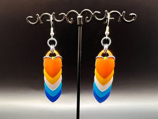 Pride Flag Scalemaille Earrings: Aroace