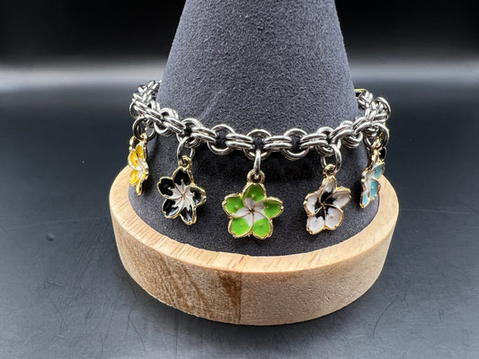 Charmed Spring: Charm Bracelet with Tropical Flowers