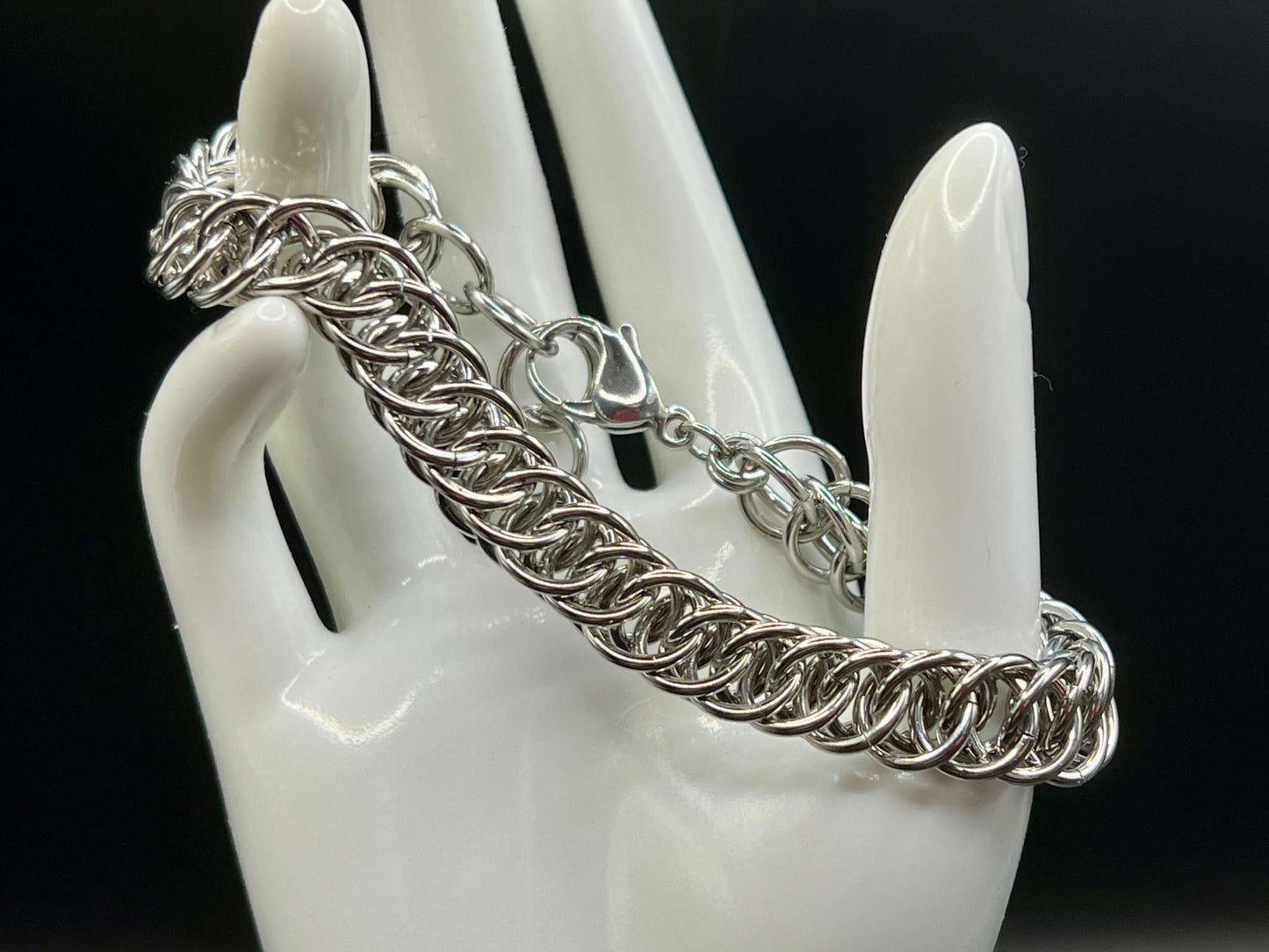 Solid Stainless Steel Bracelet - Half Persian 4 in 1, Large