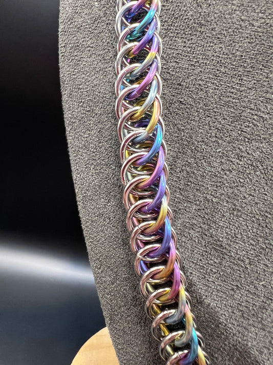 Solid Stainless Steel & Anodized Titanium Half Persian 4-in-1 Necklace