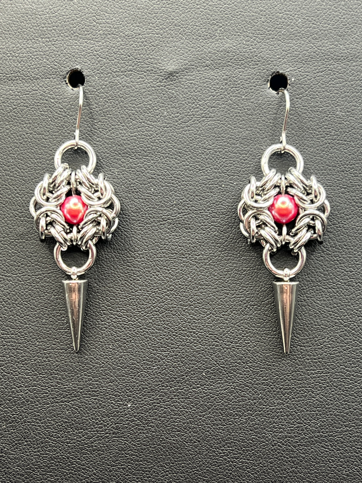 Romanov Earrings - Dark Pink Glass Pearls