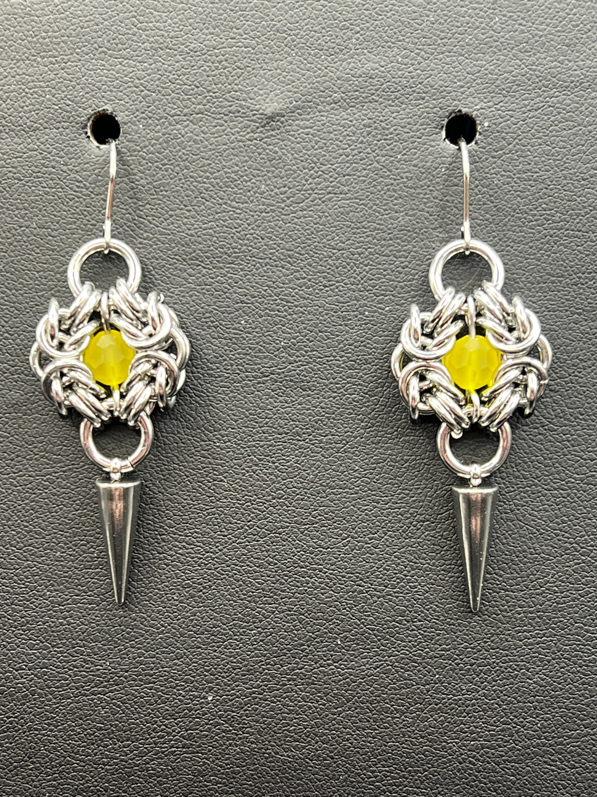 Romanov Earrings - Neon Yellow Beads