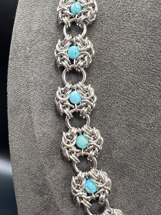 Solid Stainless Steel & Magnesite Romanov Necklace