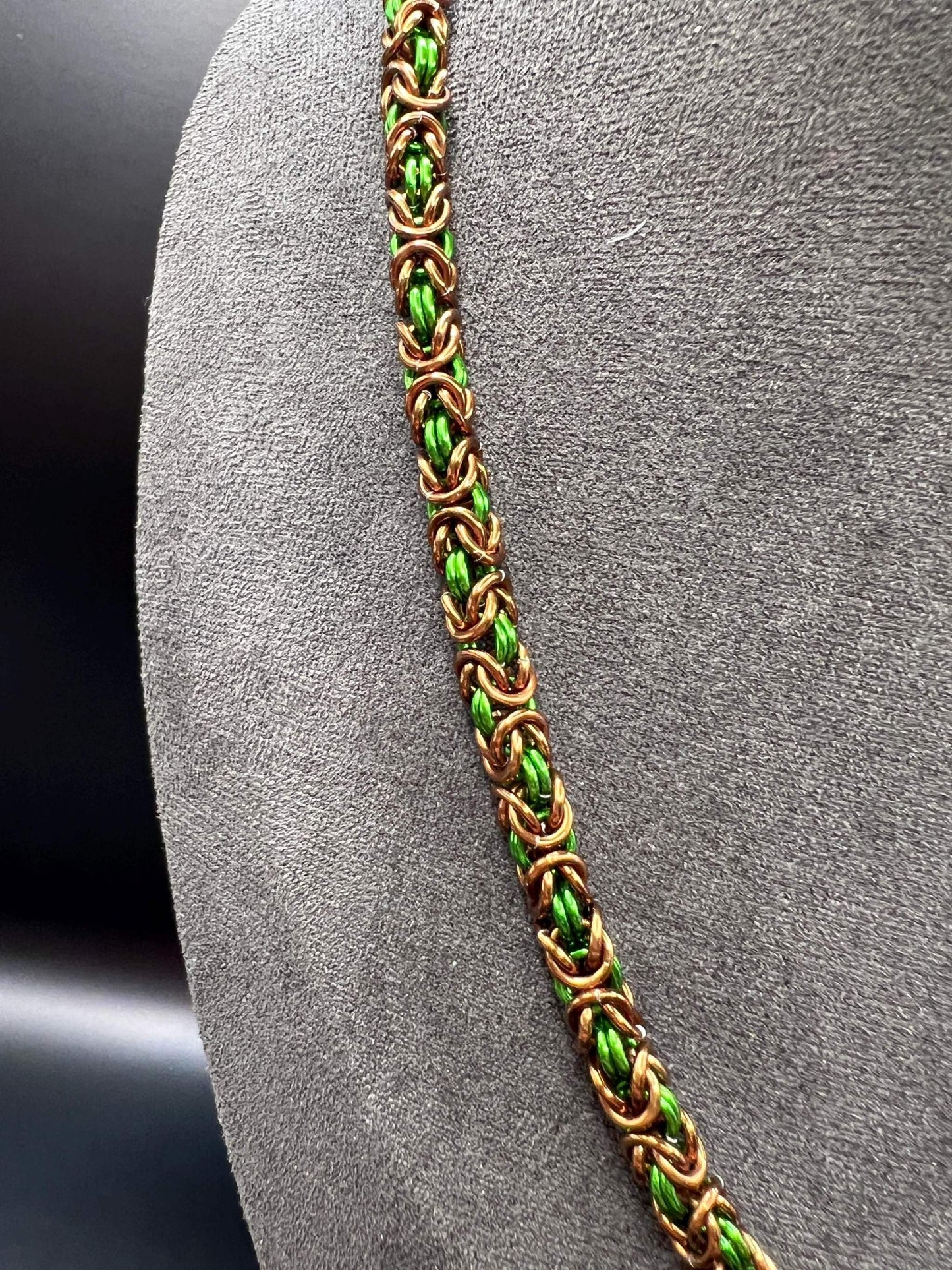 Dancing Fairy Chainmaille Necklace, Petite Byzantine, Anodized Aluminum, Measures Approx. 19.5-21" Long