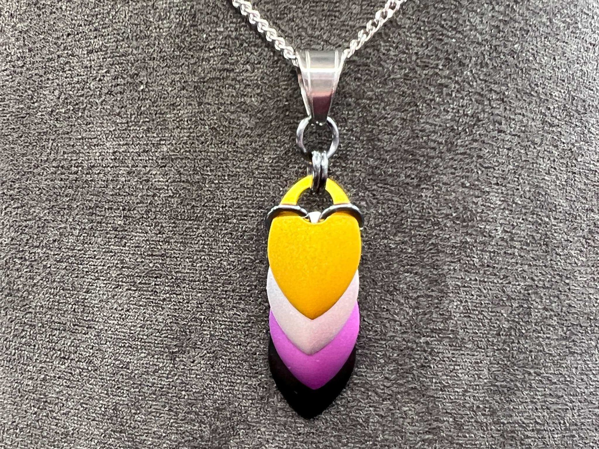 Pride Flag Scalemaille Pendant: Non Binary - Megan Gros Designs