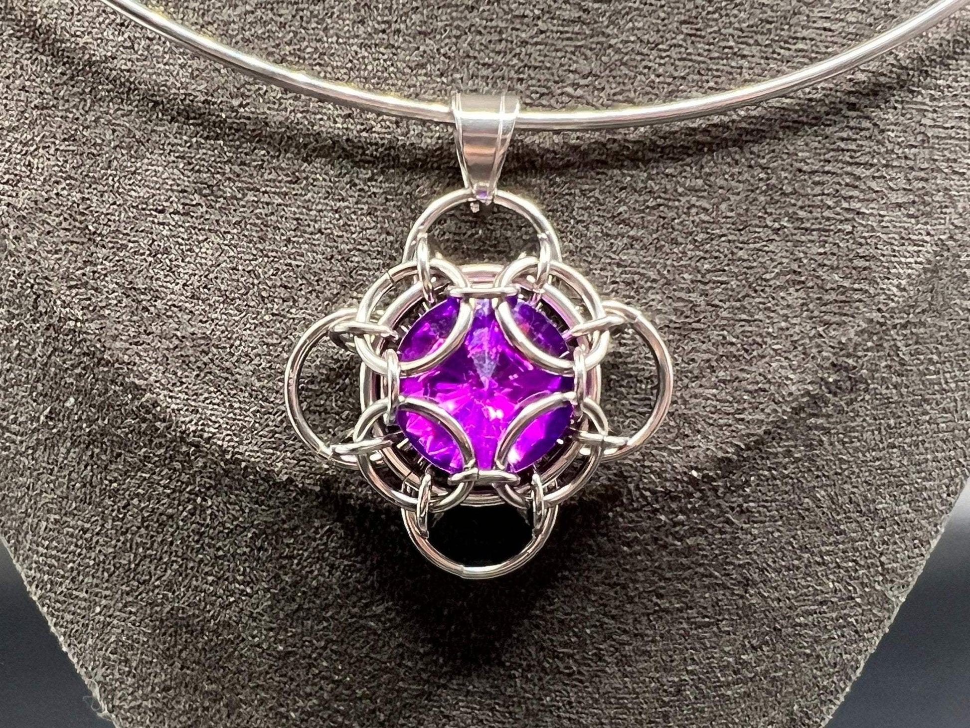 Stainless Steel Pendant Set - 3 Pendants, Rigid Choker & Stainless Steel Chain - Megan Gros Designs