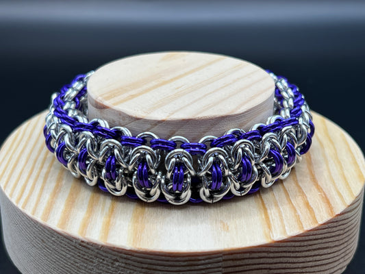 Byzantine Ladder: Bracelet in Silver & Purple