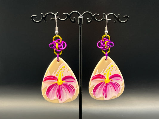 Charmed Spring: Pink Tropical Flower Earrings