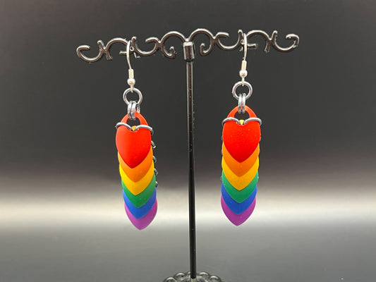 Pride Flag Scalemaille Earrings: Rainbow