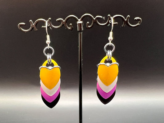Pride Flag Scalemaille Earrings: Non Binary