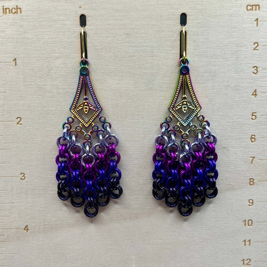 Chandelier Earrings - Shades of Purple