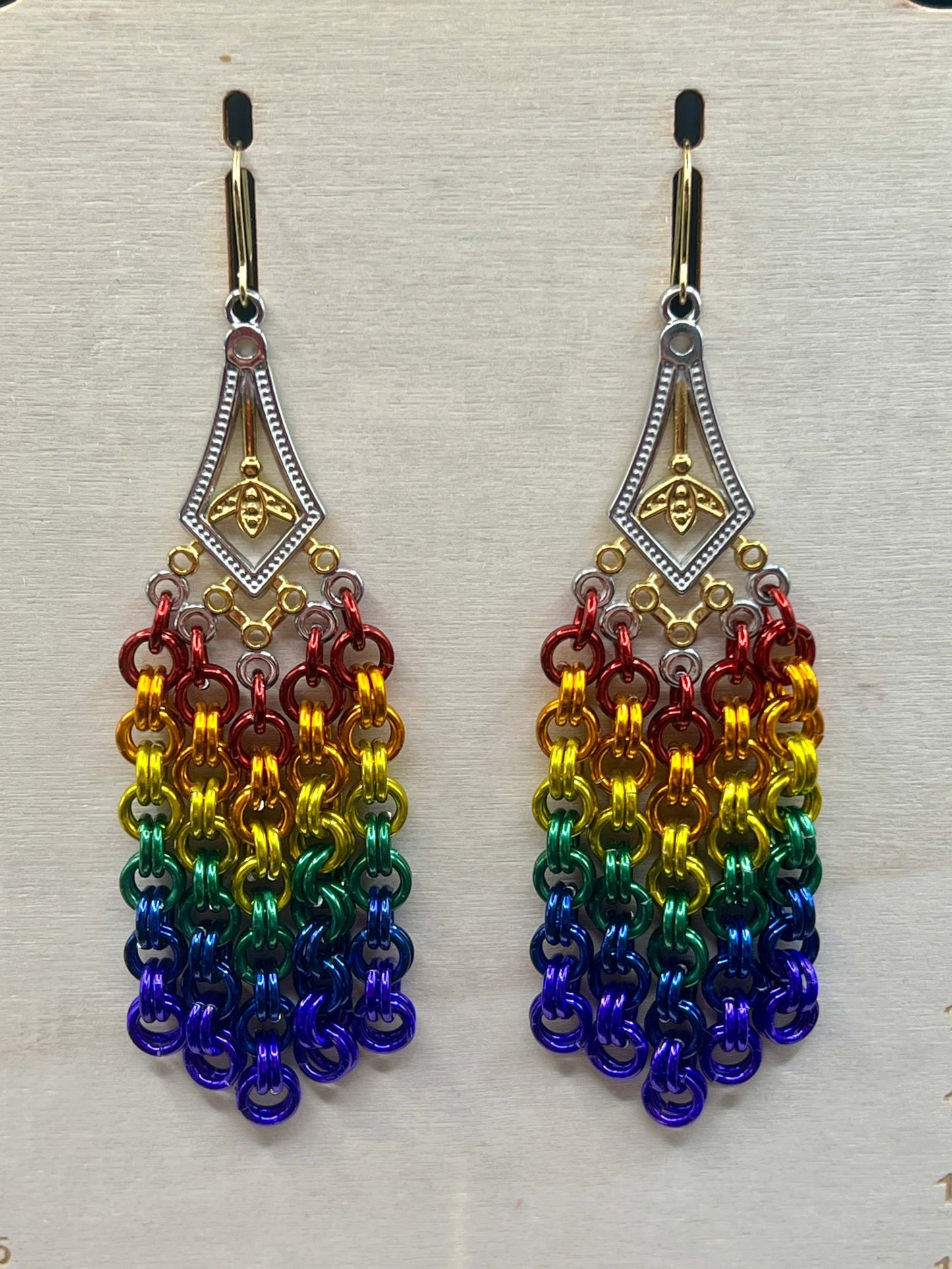 Chandelier Earrings - Long Rainbow