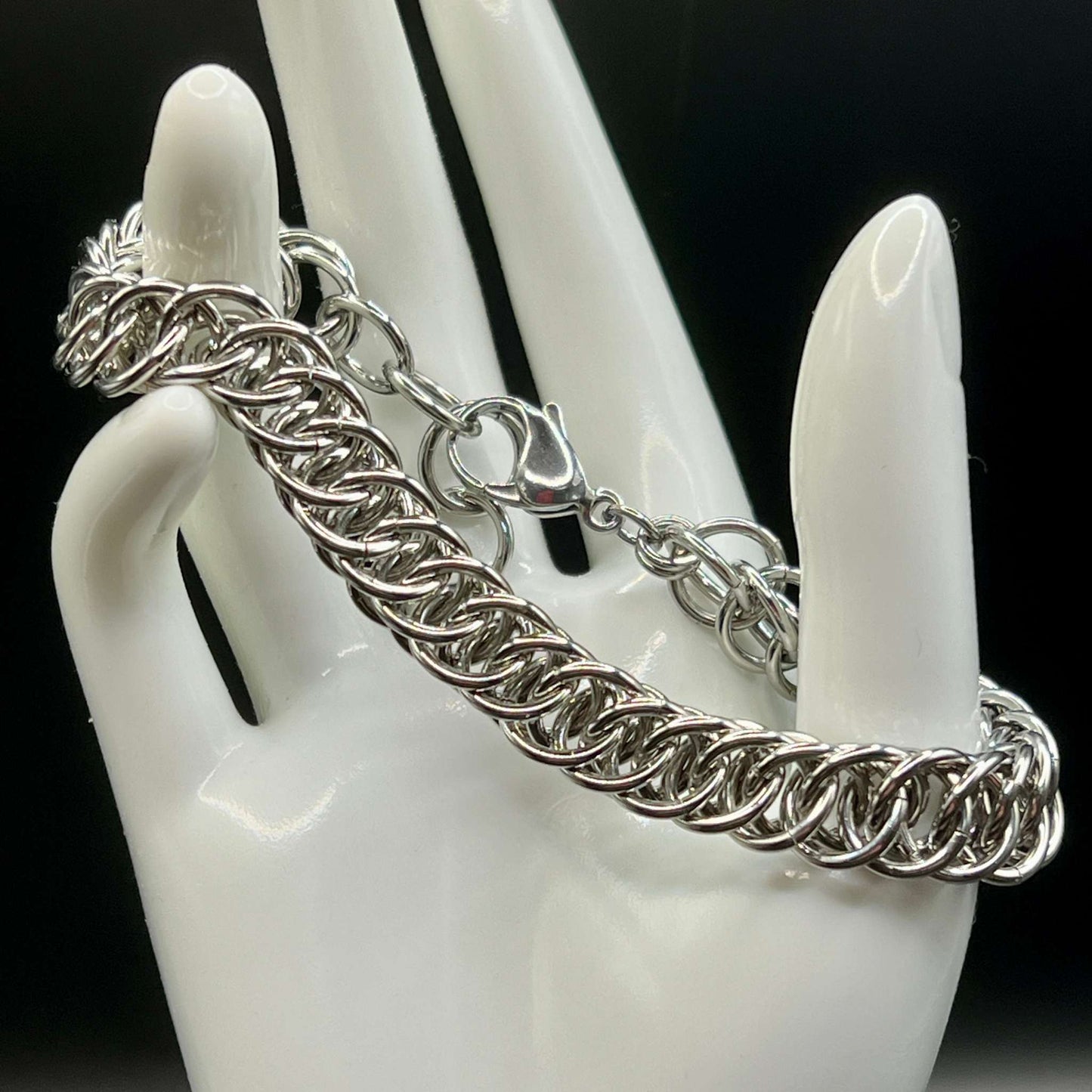 Solid Stainless Steel Bracelet - Half Persian 4 in 1, Large
