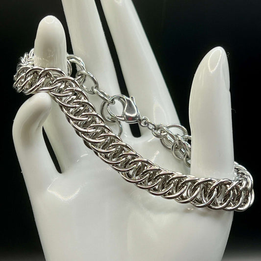 Solid Stainless Steel Bracelet - Half Persian 4 in 1, Large