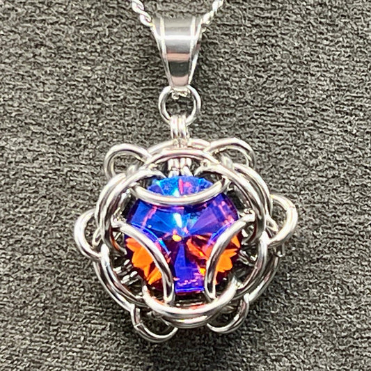 Regalo Pendant with Glass Gem - Blue/Red Flash