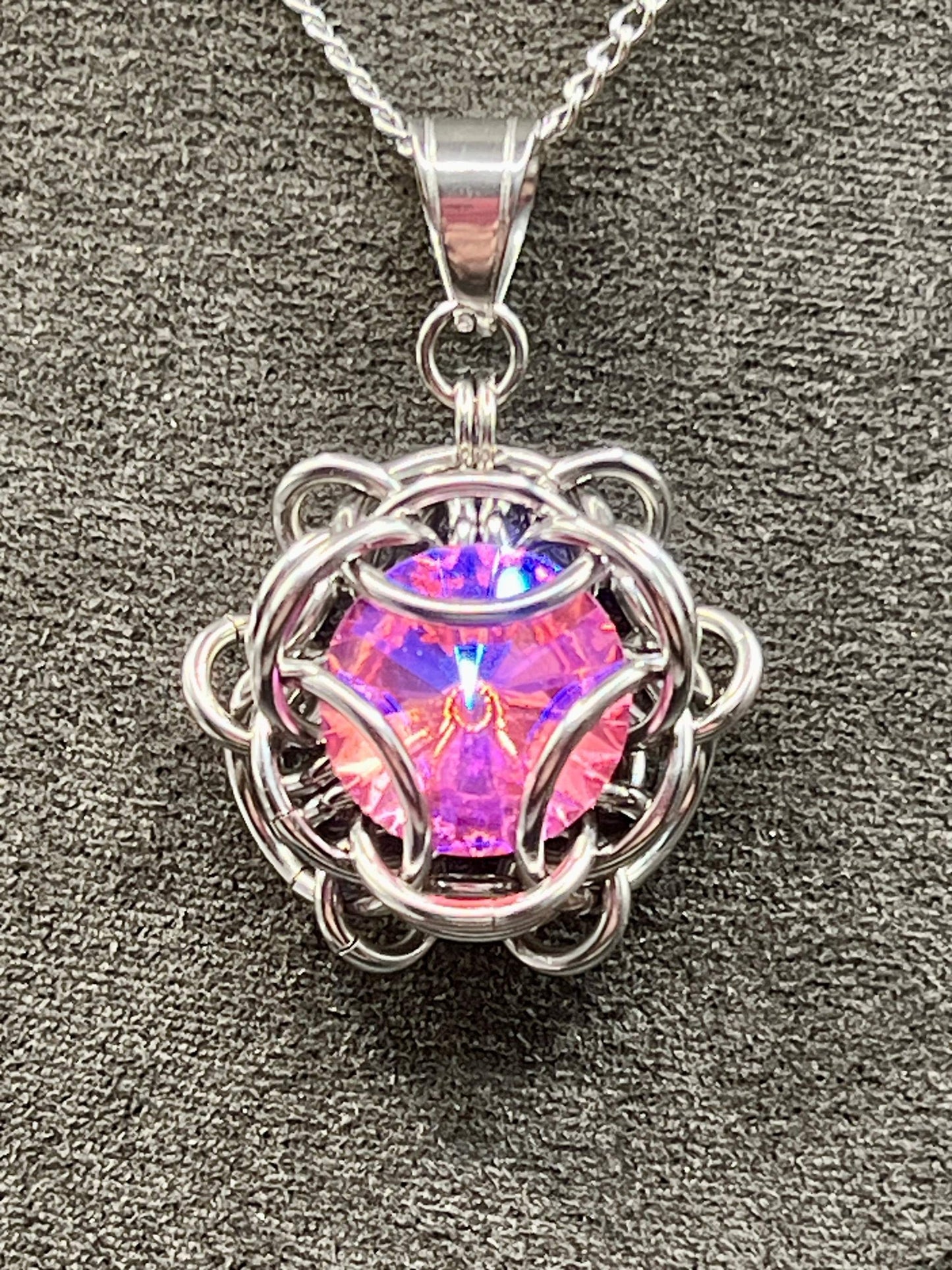 Regalo Pendant with Glass Gem - Pink