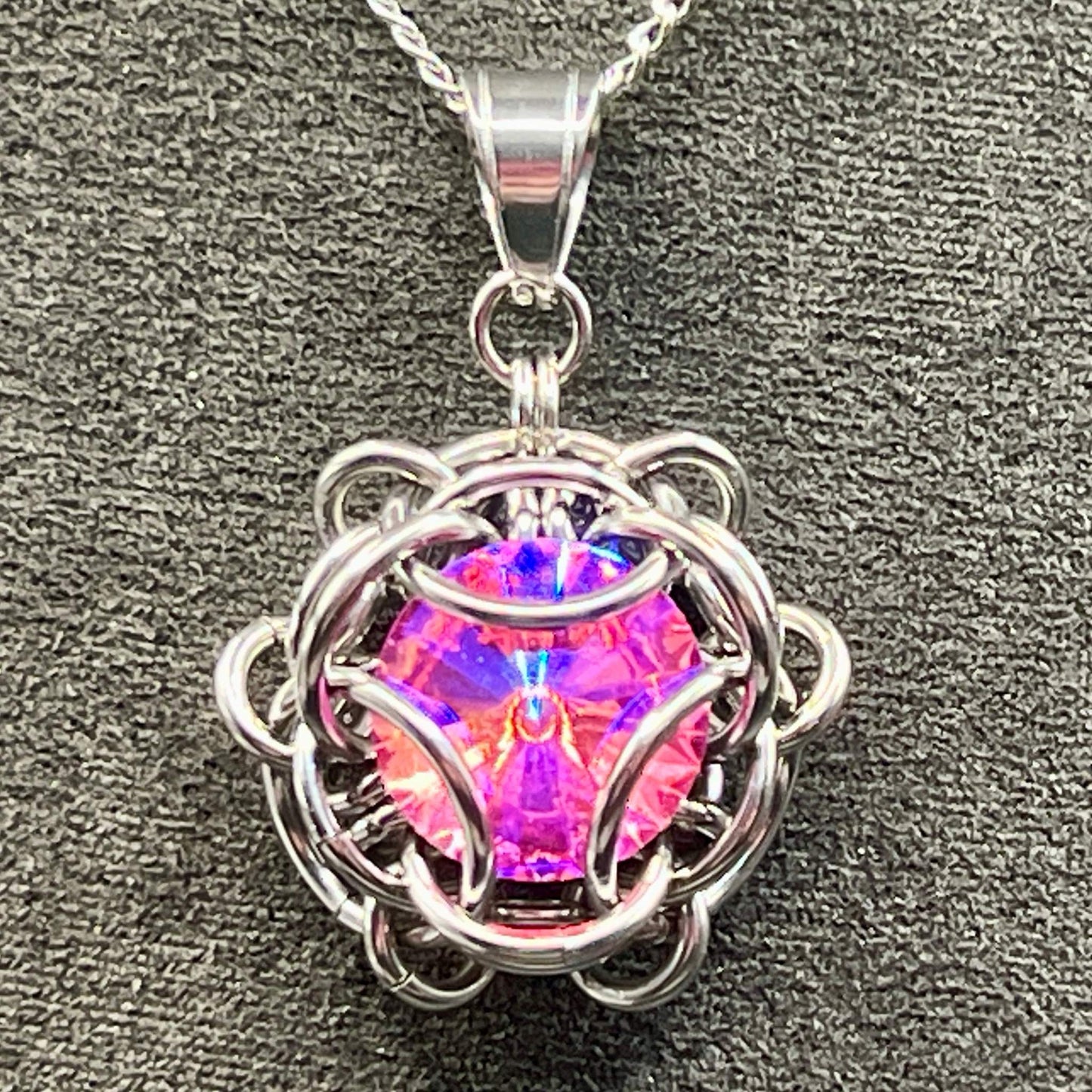 Regalo Pendant with Glass Gem - Pink