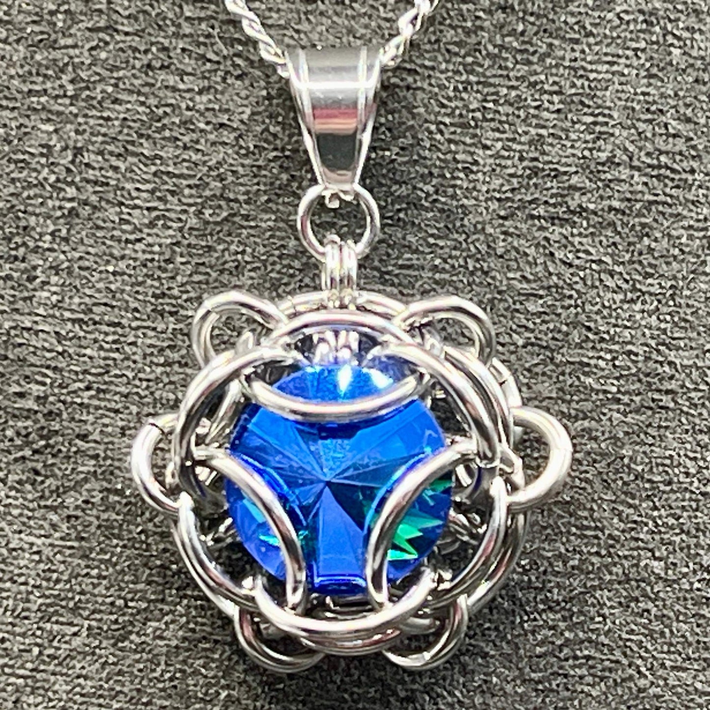 Regalo Pendant with Glass Gem - Dark Blue
