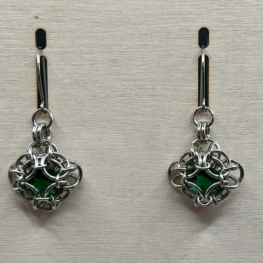 Petite Oriana Earrings with Cubic Zirconia - Green
