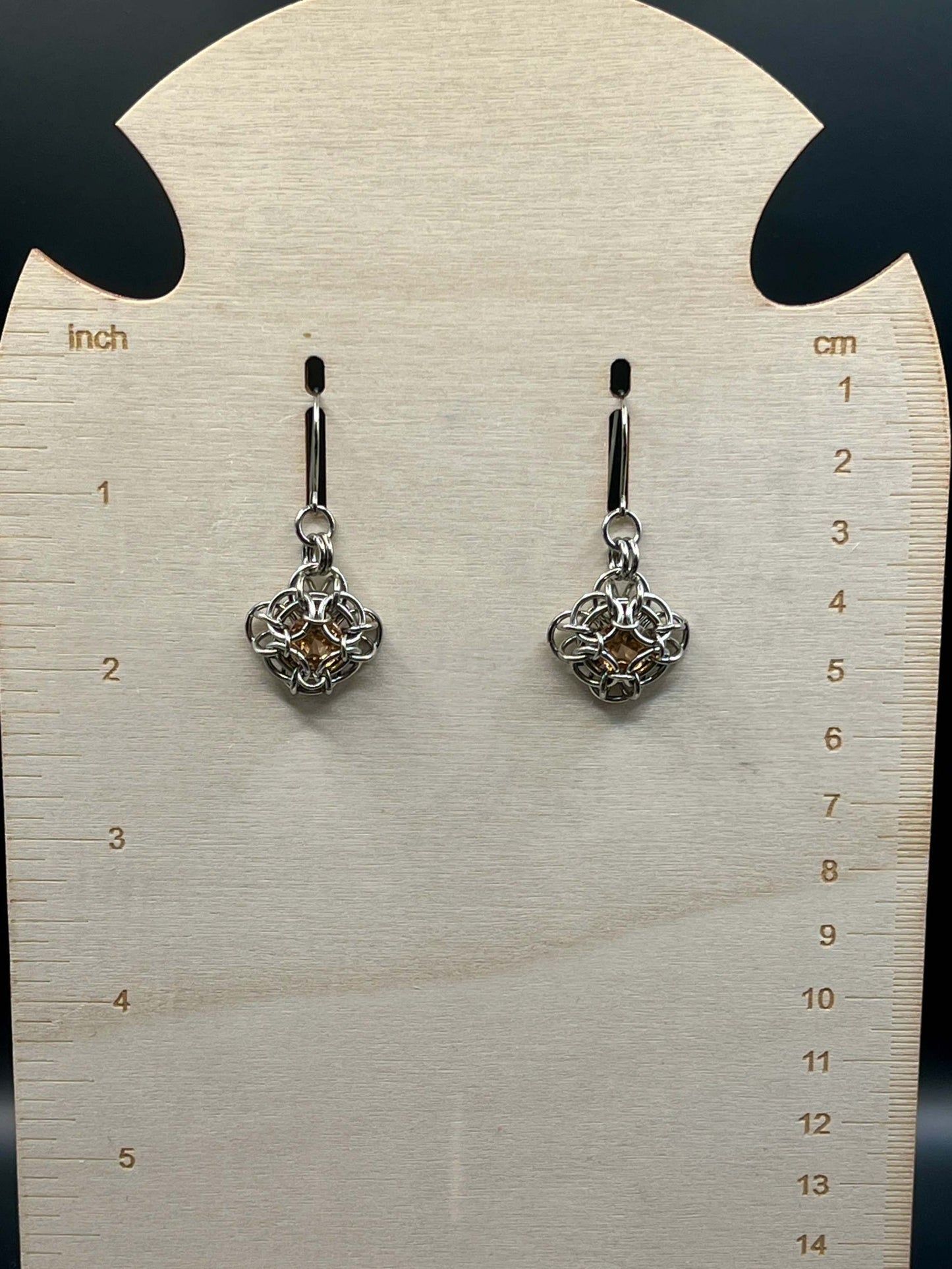 Petite Oriana Earrings with Cubic Zirconia - Peach