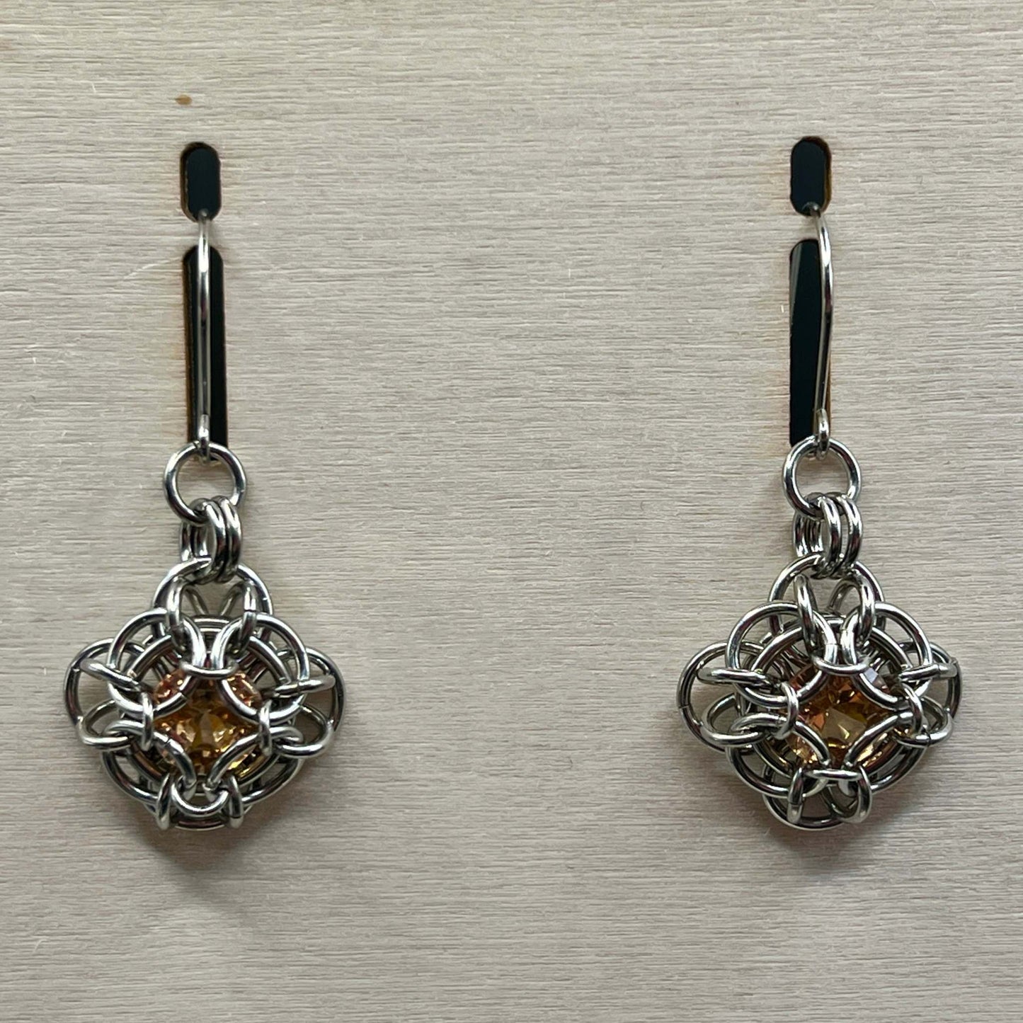 Petite Oriana Earrings with Cubic Zirconia - Peach