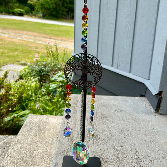 Suncatcher - Rainbow Tree of Life Triple Stranded