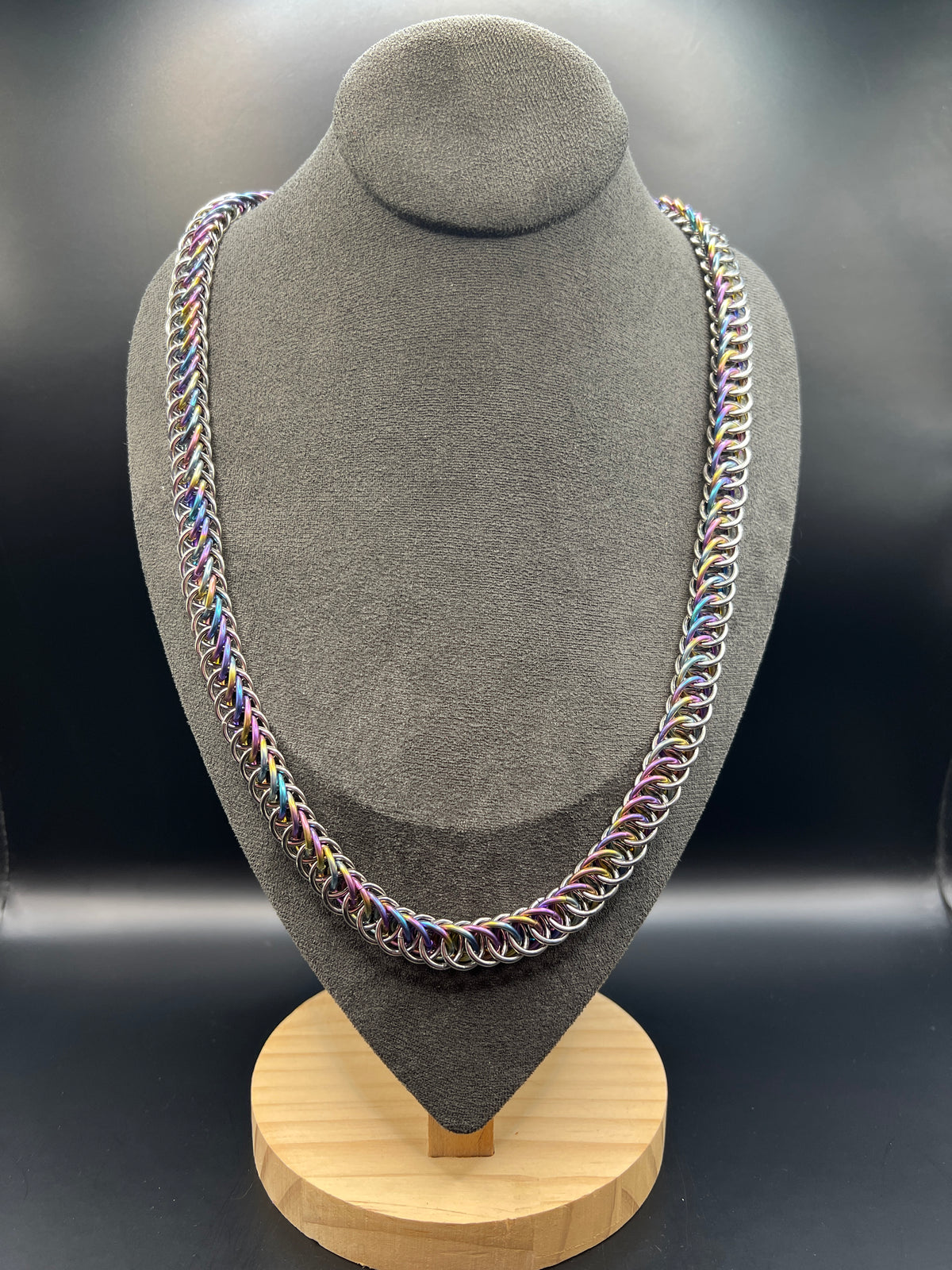 Solid Stainless Steel & Anodized Titanium Half Persian 4-in-1 Necklace