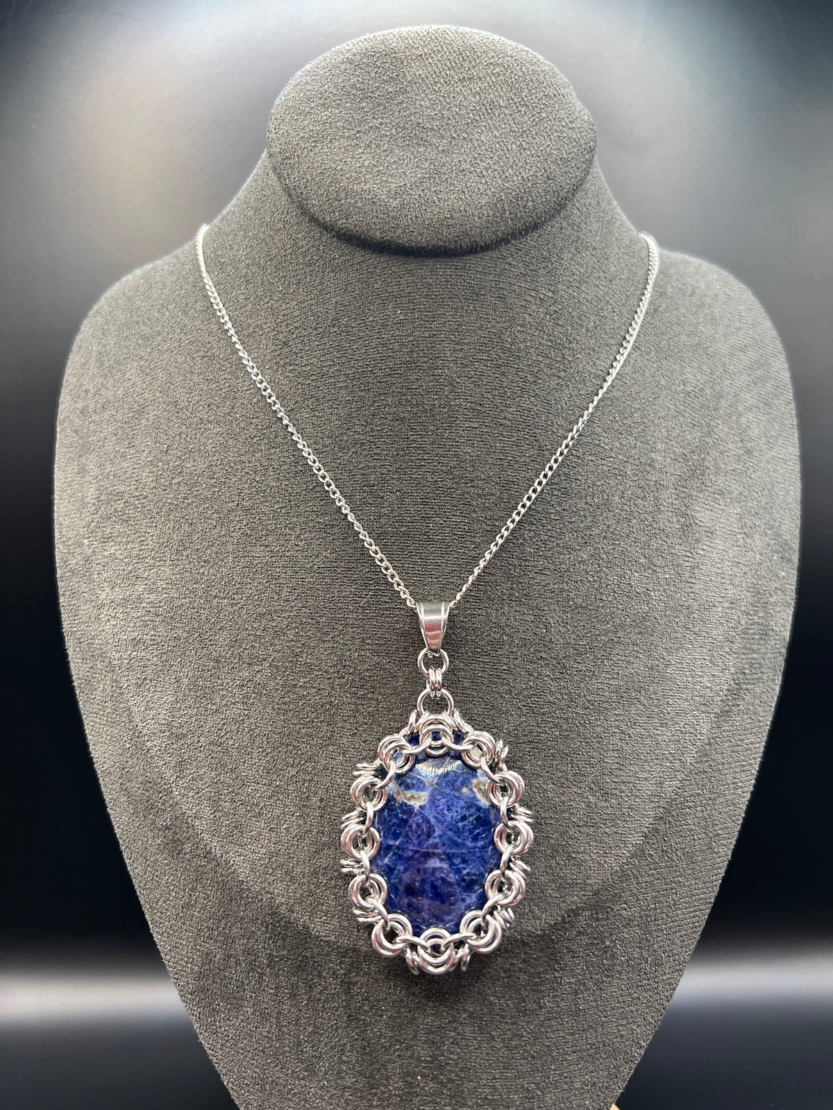 Captured Stone Cabochon Pendant - Sodalite