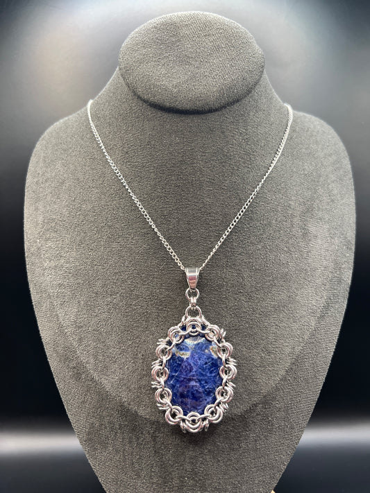 Captured Stone Cabochon Pendant - Sodalite