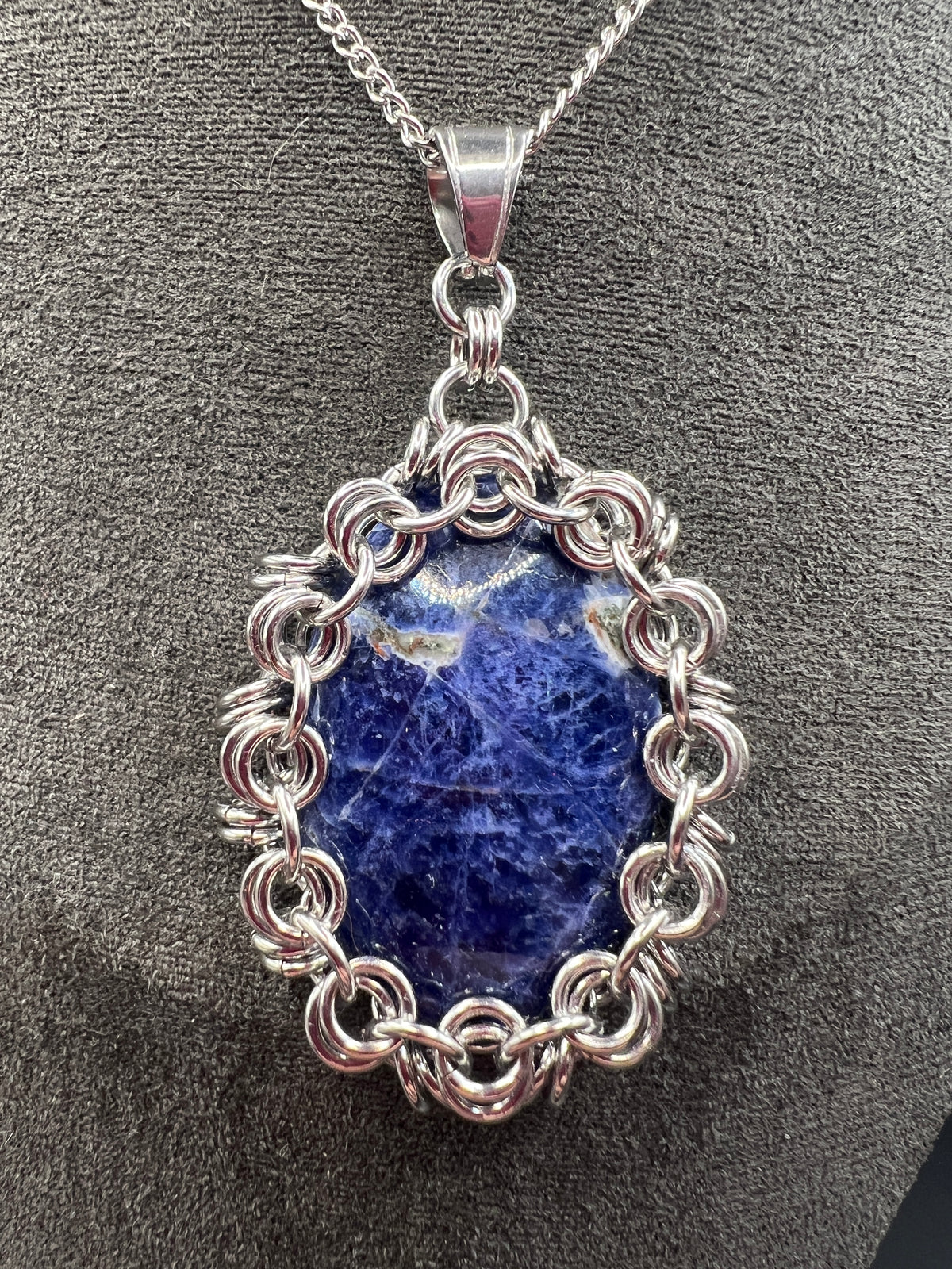 Captured Stone Cabochon Pendant - Sodalite