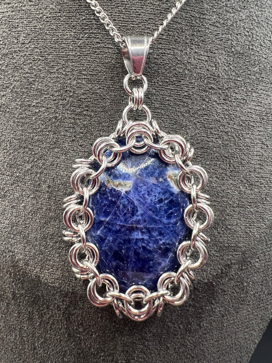 Captured Stone Cabochon Pendant - Sodalite