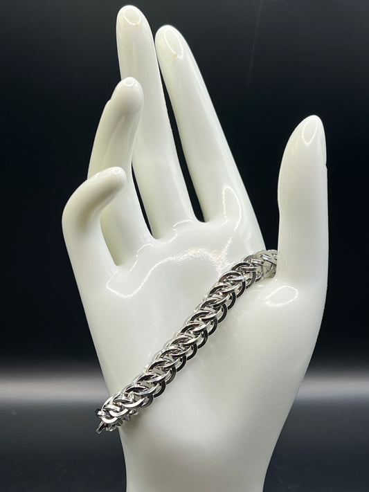 Solid Stainless Steel Bracelet - Square Wire Half Persian 3-1