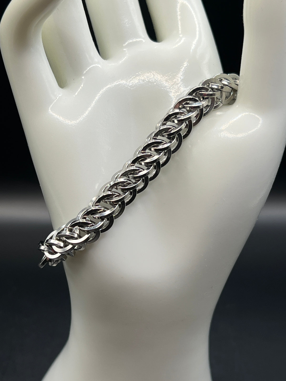 Solid Stainless Steel Bracelet - Square Wire Half Persian 3-1