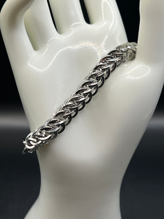 Solid Stainless Steel Bracelet - Square Wire Half Persian 3-1