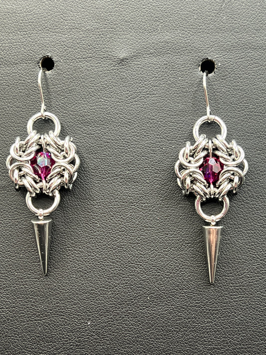 Romanov Earrings - Fuchsia Beads