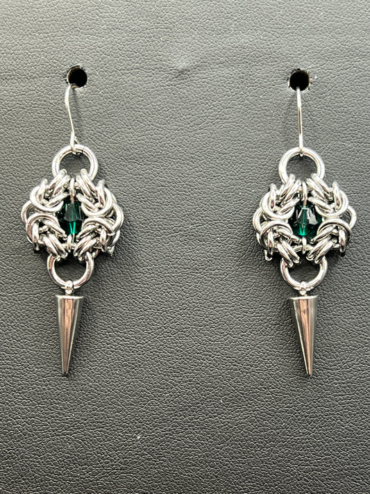 Romanov Earrings - Green Beads