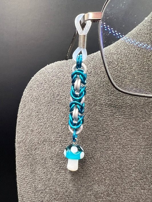Glasses Charms - Teal Mushrooms