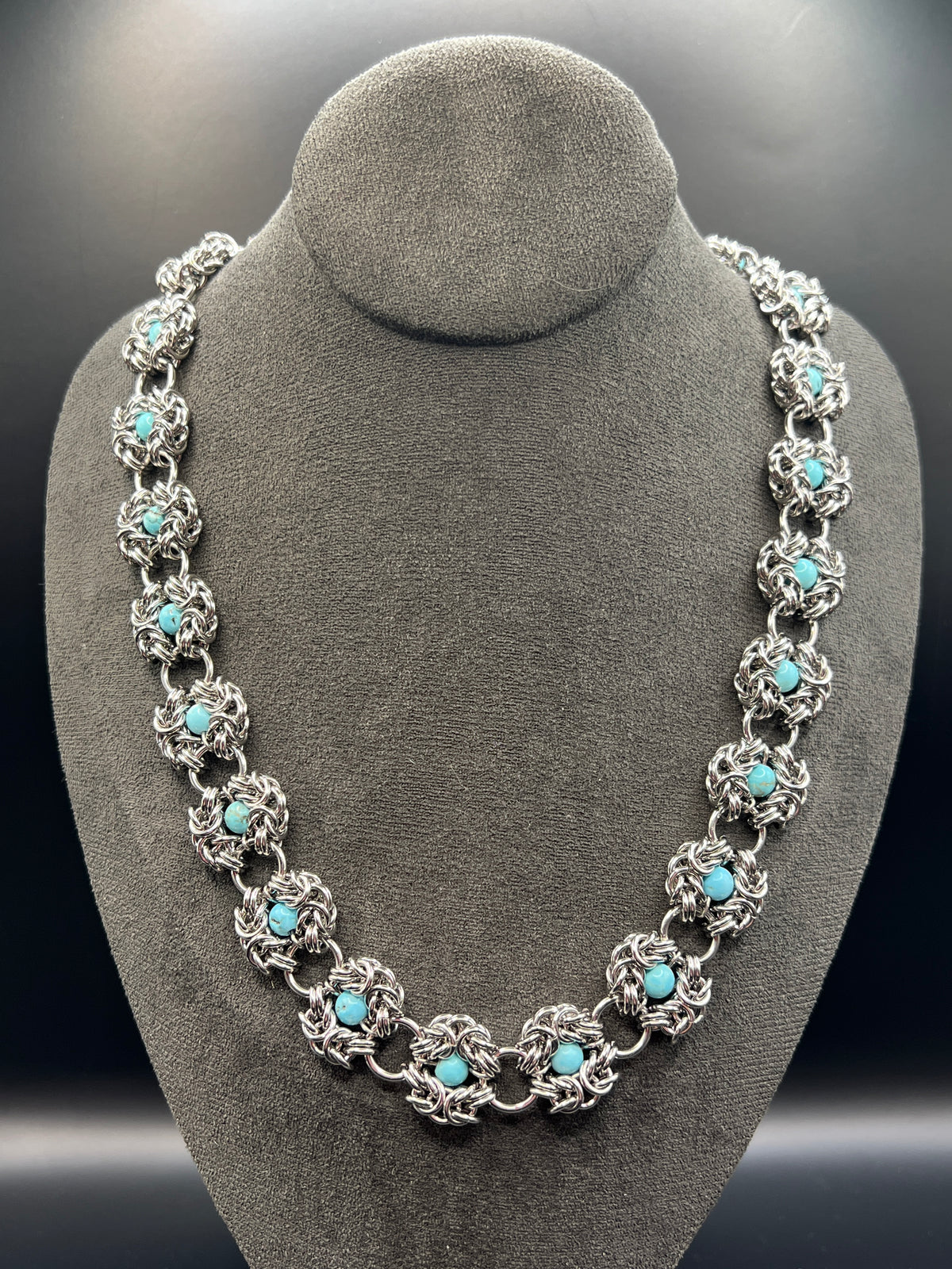 Solid Stainless Steel & Magnesite Romanov Necklace