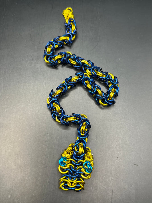 Chainmaille Fidget Snake - Blue & Yellow