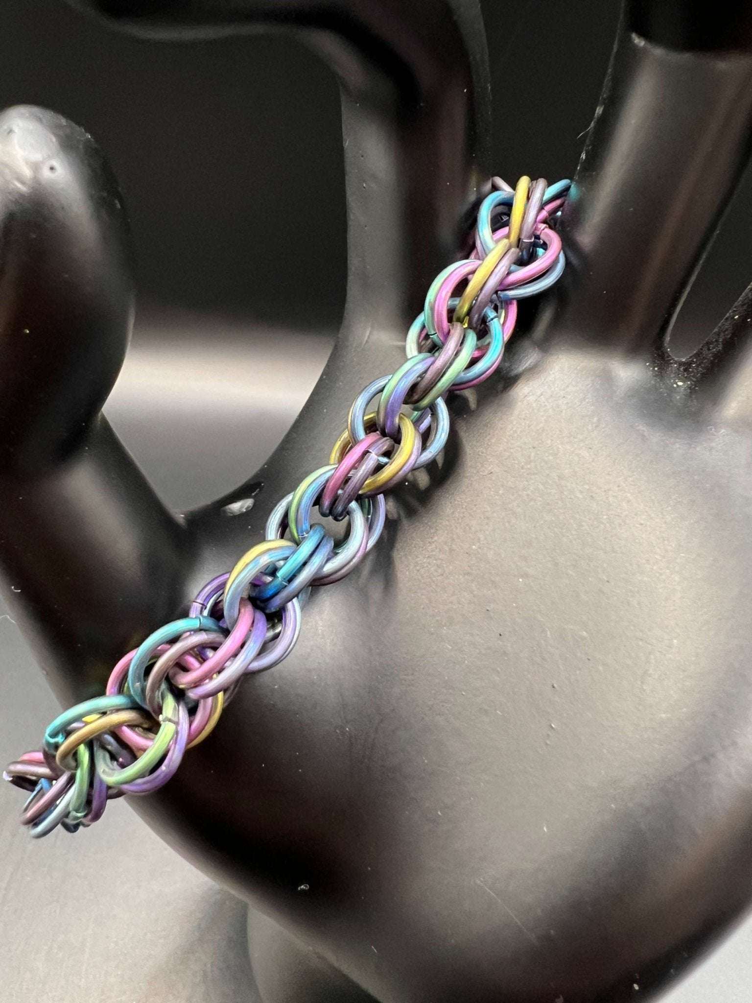 Anodized Titanium Bracelet - Double Spiral - Megan Gros Designs