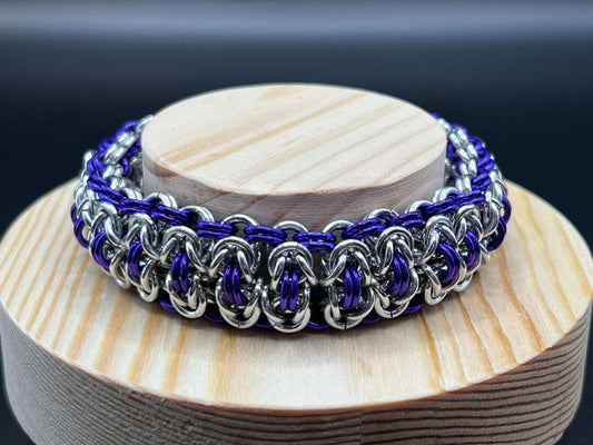 Byzantine Ladder: Bracelet in Silver & Purple - Megan Gros Designs