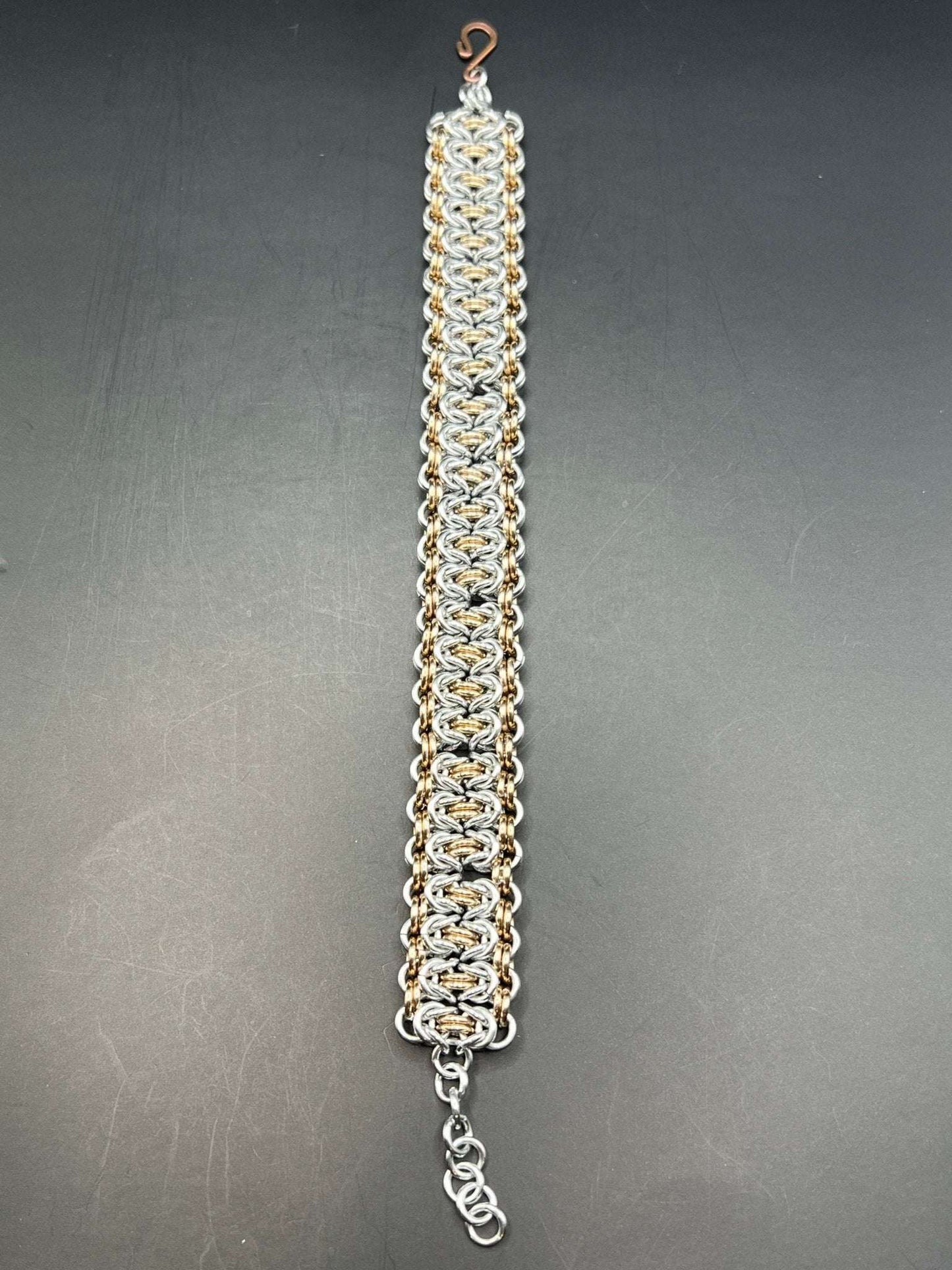 Byzantine Ladder: Bracelet in Silver & Rose Gold - Megan Gros Designs