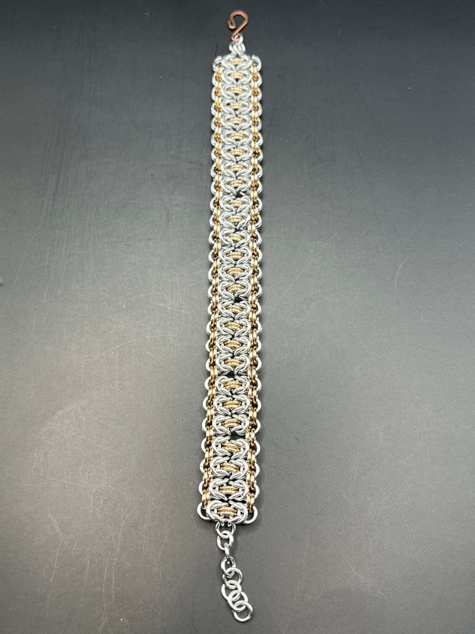 Byzantine Ladder: Bracelet in Silver & Rose Gold - Megan Gros Designs