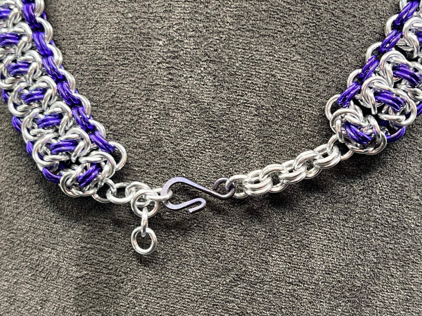 Byzantine Ladder: Choker in Silver & Purple - Megan Gros Designs