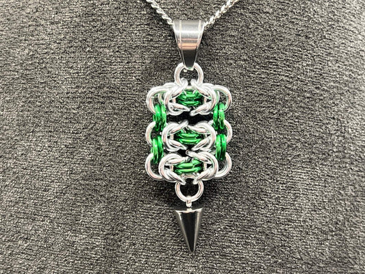 Byzantine Ladder: Pendant in Silver & Green - Megan Gros Designs