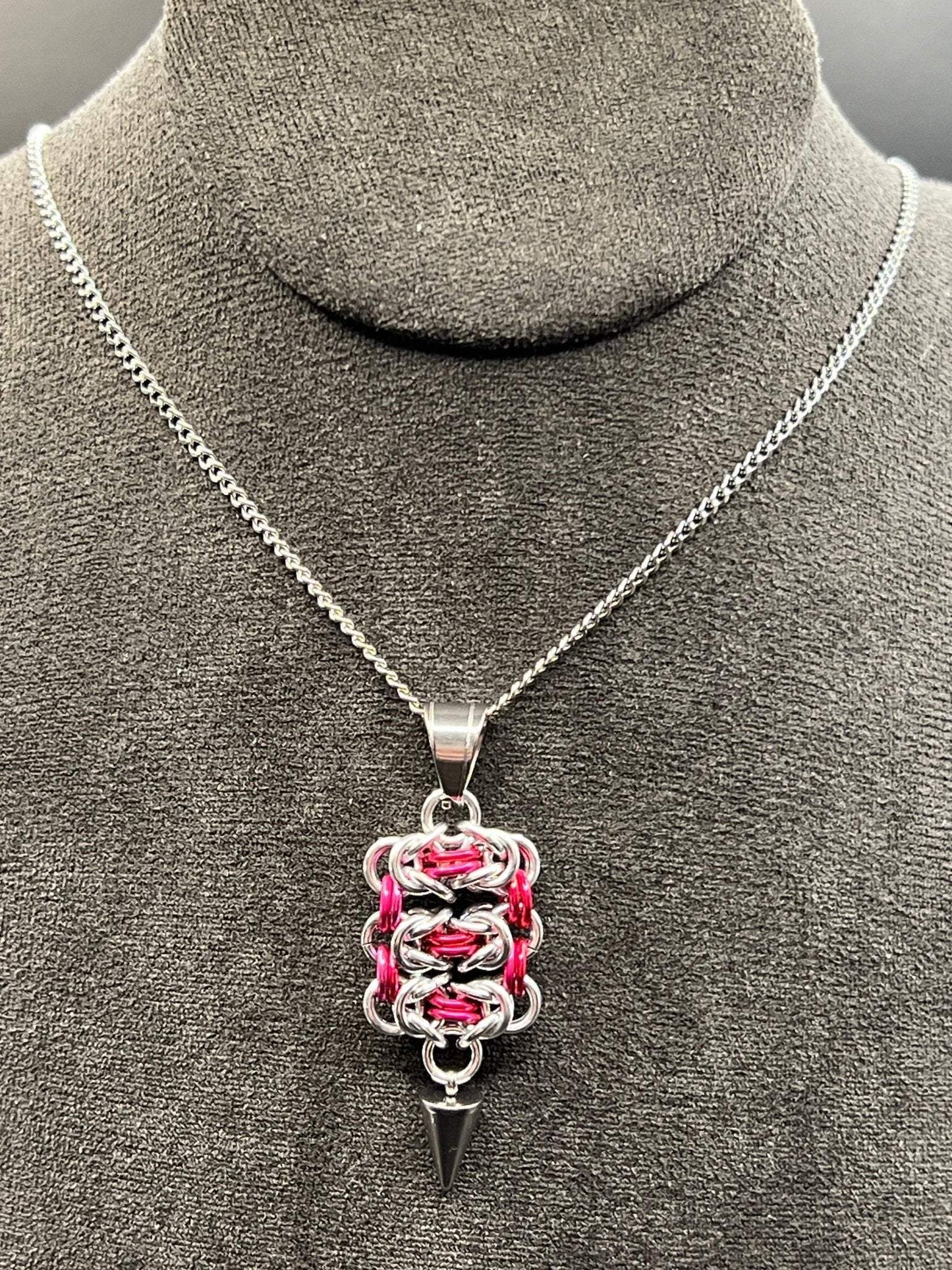 Byzantine Ladder: Pendant in Silver & Pink - Megan Gros Designs