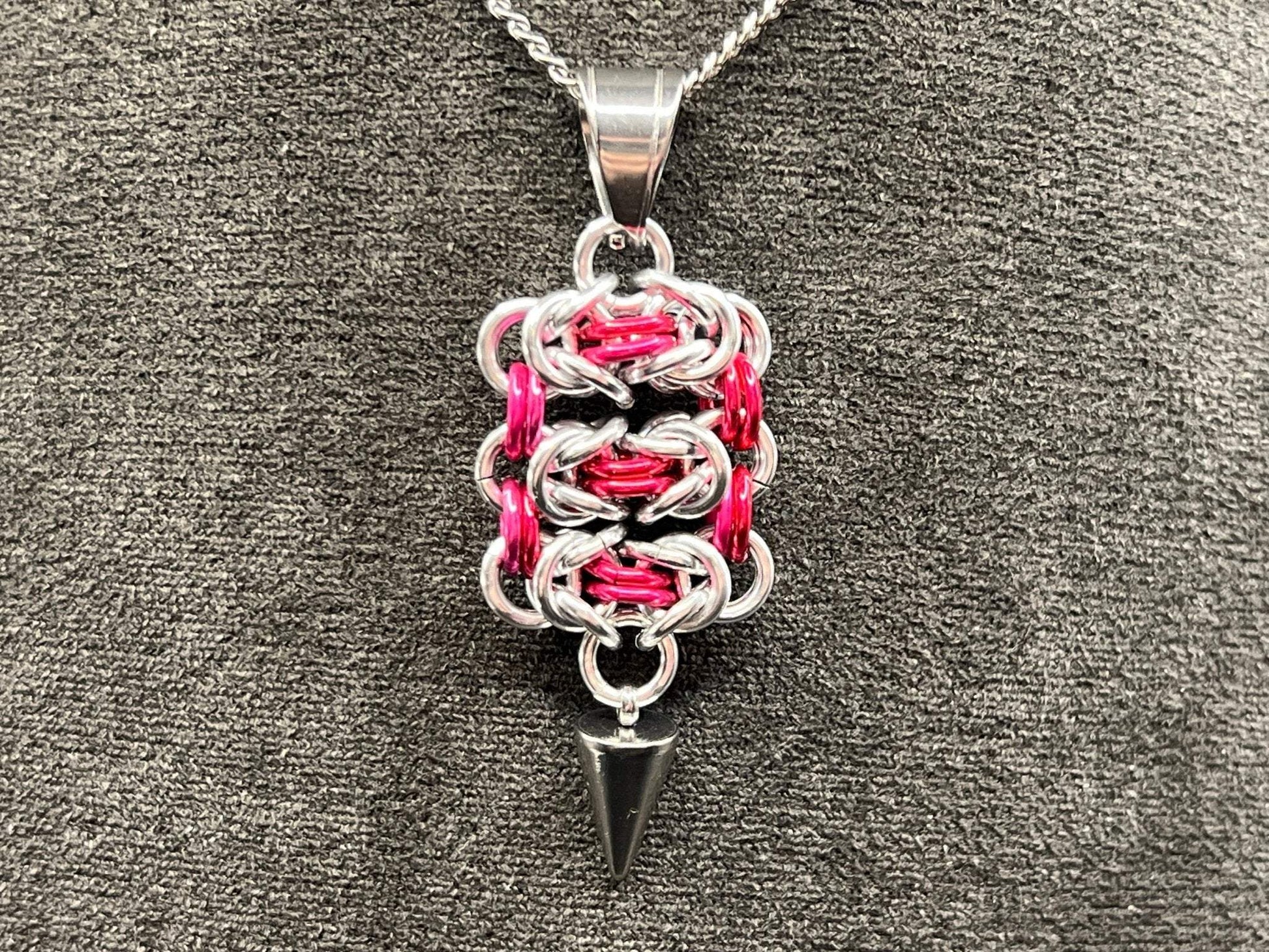 Byzantine Ladder: Pendant in Silver & Pink - Megan Gros Designs