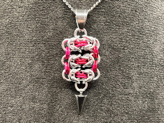 Byzantine Ladder: Pendant in Silver & Pink - Megan Gros Designs