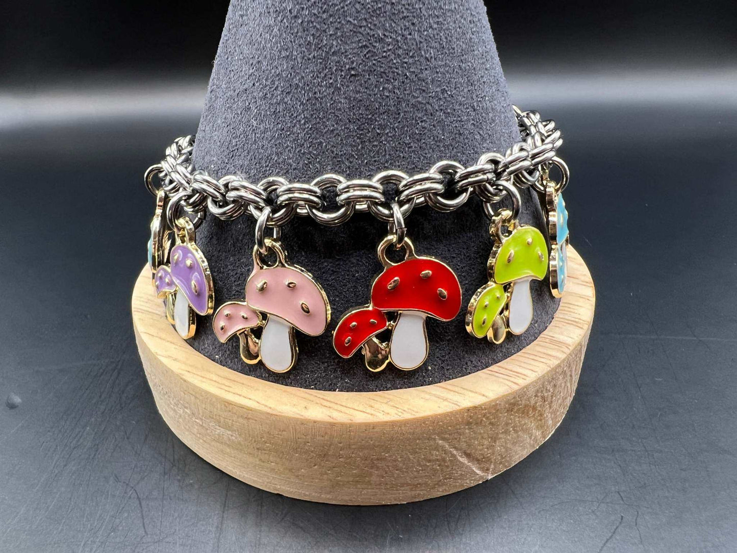 Charmed Spring: Charm Bracelet with Mushrooms - Megan Gros Designs