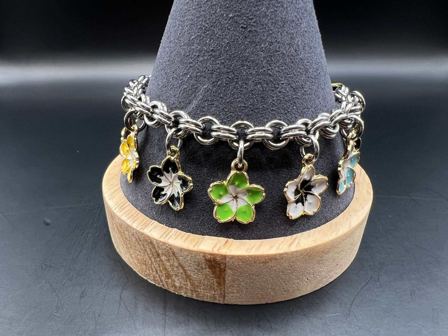 Charmed Spring: Charm Bracelet with Tropical Flowers - Megan Gros Designs